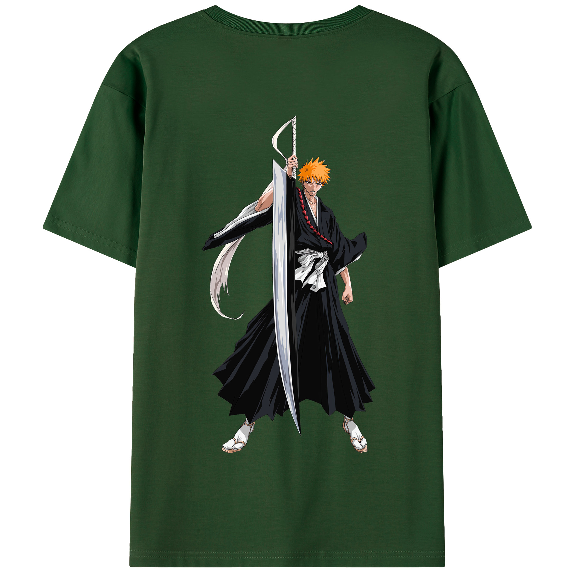 （画像用） ブリーチ 黒崎一護（くろさき いちご）BLEACH Kurosaki Ichigo 綿100％半袖Tシャツ（背面プリント）